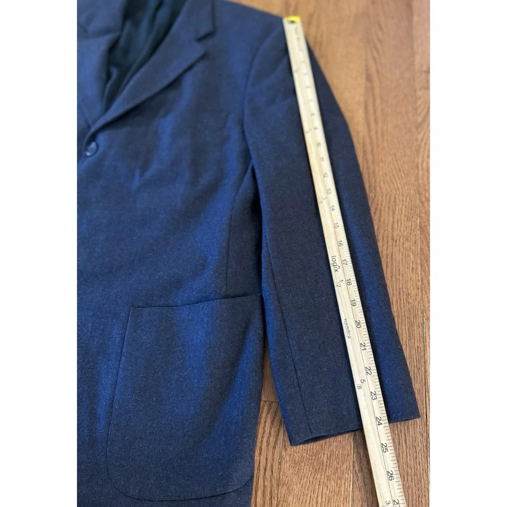Brooks Brothers Blazer Mens 44R Charcoal Black Gray Pure Wool 3-Button Coat